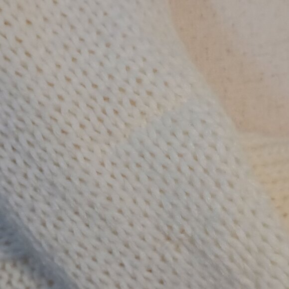 Apostrophe Short Sleeve Loose-Knit Cowlneck Sweater Dress, Cream/Ivory Color, XL - Picture 9 of 14